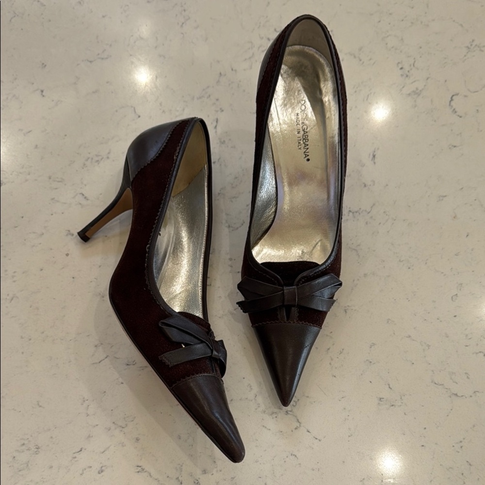 Dolce & Gabbana Vintage suede bow pumps